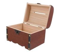 Hohopeti Boîte de stockage rétro coffre au trésor des coffre au trésor avec serrure Organisateur de bijoux rétro Bois de Brun