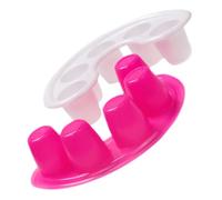 Hohopeti Bol de Trempage pour Ongles 2 Pièces 5 Compartiments Plastique Blanc et Rose pour Manucure à Domicile et Salon Soins des Mains et Ongles