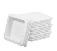 Hohopeti Bonnet Securite 4pcs pour Piquets de Clôture, Bouchon de Poteau Carré Blanc en Abs, Protection Extérieure Eau et Débris
