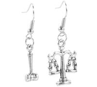 Hohopeti Boucles D'oreilles Pendantes Balance Justice, Bijoux Fantaisie Avocat, Acier Inoxydable Léger, Petites Boucles pour Femmes, Usage Quotidien et Professionnel, Design Élégant 4 Cm