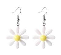 Hohopeti Boucles d'Oreilles Pendantes Marguerite en Résine Bicolore, Accessoires d'Été pour Femmes et Soirées Élégantes