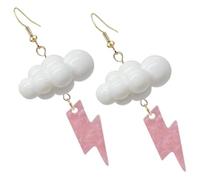 Hohopeti Boucles d'Oreilles Pendantes Nuage en Acrylique Grandes Boucles Fantaisie Météo Gouttes de Pluie Légères et Confortables pour Femmes et Adolescentes Bijoux Années 80 1 Paire