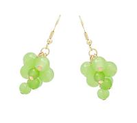 Hohopeti Boucles Oreilles Fantaisie Pendantes Forme de Grappe de Raisin Bijoux Artisanaux Verts pour Femmes Cadeau Élégant et pour Fêtes et Mariages