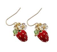 Hohopeti Boucles Oreilles Kawaii Fraise Pendantes Légères pour Femmes et Mode été Charmante