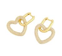 Hohopeti Boucles Oreilles Pendantes Femme Cuivre Cœur Amour Mode Cadeau Festival Bijoux Légers et Résistants pour Soirées et Anniversaires