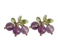 Hohopeti Boucles Oreilles Petites Raisins Cristal Légères Cuivre Bijoux Inspirés pour Femme Cadeau Anniversaire Élégant