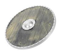 Hohopeti Bouclier Décoratif Pirate Garçon et Filles en Plastique Léger, Bouclier de Déguisement Vintage pour Costume Médiéval, Accessoire Cosplay Halloween, Taille Petite, Couleur Bronze