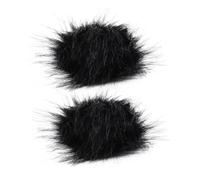 Hohopeti Boule De Laine Artificielle 8-9 Cm Élastique, Accessoire De Décoration En Peluche Noir, Ornement Pour Chapeaux, Vêtements Et Chaussures, Lot De 2 Pièces Pour Usage Mode Et Costume