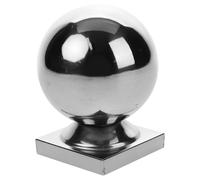 Hohopeti Boule en Acier Inoxydable 60 Mm Socle Carré pour Poteau, Embout de Rampe D'escalier, Capuchon de Protection de Poteau pour Clôtures, Portails et Garde-corps Intérieur et Extérieur