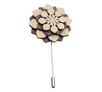 Hohopeti Boutonnière Bois Fleurie Épingle à Boutonnière en Bois Épingle Décorative pour Costume Homme Mariage Élégant Insert Classique