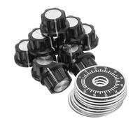 Hohopeti Boutons de Potentiomètre et Panneaux de Contrôle Industriel 10 Sets en Bakélite 6mm Trou Intérieur avec Disques de Réglage, Isolation pour Équipements Audio