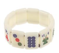 Hohopeti Bracelet Mahjong Élastique 25mm en Plastique Fiable, Ajustable Unisexe, Léger et Confortable, Accessoire Présent pour Couples et Femmes, Bijou Spécial pour Saint-valentin