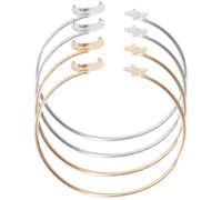 Hohopeti Bracelet Manchette Lune et Étoile 4pcs en Alliage Ouverture Réglable, Design Chic et Confortable pour Femmes en Toutes Occasions