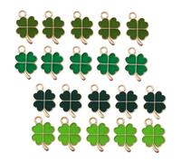 Hohopeti Breloques Trèfle à Quatre Feuilles 48 Pcs Alliage Petit Format pour Création Bijoux DIY Pendentifs Porte-clés Boucles D'oreilles Accessoires Bricolage Arts et Style Aléatoire