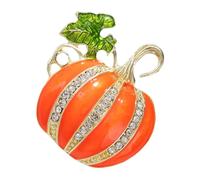 Hohopeti Broche Citrouille Scintillante Légère avec Émail Épingle Décorative Automne Octobre pour Vêtements et Pulls Accessoire Shawl Pin Festif Thanksgiving