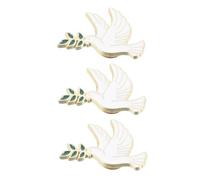 Hohopeti Broche Colombe Paix Épinglette Oiseau Métal Solide Lot de 3 Femmes Accessoire Quotidien Signification Spirituelle 3 Pièces