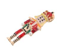 Hohopeti Broche de Costume Femme Épingle Décorative Mignonne Petit Soldat Rouge Ornée de Cristaux Accessoire Mode pour Manteau Châle Robe et Paquet à Dos Bijou Amusant et Élégant