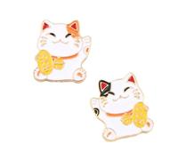 Hohopeti Broche En Alliage Lot De 2 Épingles De Poitrine Chat De Ornement Dessin Animé Accessoire Vestimentaire Femmes Présent De Festival Taille Mini Noir Et Rouge