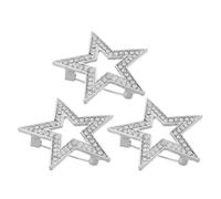Hohopeti Broche Épingle de Sûreté Étoile en Alliage Strass, Lot de 3 Pièces, Broches Décoratives Femmes, Accessoires pour Châles et Vêtements, Usage Polyvalent, 4x4 Cm