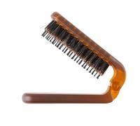 Hohopeti Brosse à Cheveux Pliante en Poils de Sanglier Ambre Peigne de Massage Compact et Portable pour Cuir Chevelu Voyage et Usage Quotidien Peigne de Poche Ergonomique