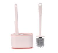 Hohopeti Brosse WC Murale Suspendue Manche Long Brosse de Toilette Rose Fleur de Cerisier Kit de Nettoyage Salle de Bain Support Nettoyage Cuvette pour Usage Domestique et Professionnel