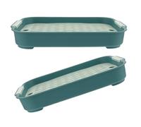 Hohopeti Bunny Litter Box, Bac à Litière Lapin et Chinchilla, Vert, PP, Structure Stable, Anti-éclaboussures, Lot de 2 Plateaux, pour Toilettage des Petits Animaux