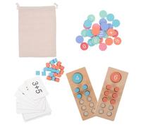 Hohopeti Calcul Bois Portable avec Perles Colorées Compteur Numérique Éducatif pour Garçon Fille et Tout Petits Apprentissage Ludique des Addition et Soustraction