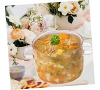 Hohopeti Casserole Verre Transparent avec Cuillère Pot à Ragoût Double Anse Verre Borosilicaté Résistant Chaleur pour Cuisson Cuisinière Cuisson Saine de Soupes Légumes et Nouilles