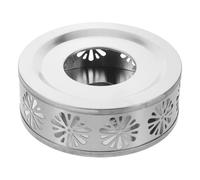 Hohopeti Chauffe-théière à Bougie en Acier Inoxydable, Socle Chauffant Portable Multifonction pour Thé, Café et Lait, Base Anti-basculement Compacte Légère, Maison Bureau Extérieur