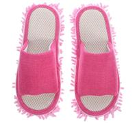 Hohopeti Chaussons de Nettoyage Réutilisables pour Sols Pantoufles Mops pour Femmes Intérieur Respirant et Silencieux Adaptés Maison et Bureau Rose