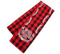Hohopeti Chemin de Table de Noël en Treillis Rouge et Noir 1 Pièce Nappe Décorative Isolante pour Table à Manger Set de Festif pour Décoration de Restaurant et Maison