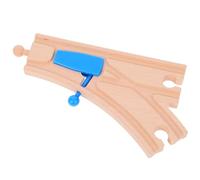 Hohopeti Circuit de Train en Bois 1 Pièce, Accessoire Pièce de Rechange Rail Train, Modèle Voie Ferrée Bleue, Éducatif pour Garçon et Filles, Blocs Rails à Assembler pour Circuit Bois