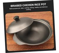 Hohopeti Cocotte Fonte avec Couvercle Fer Pot pour Riz Braisé et Poulet Mijoté Cuisson Express et Économie Énergie Casserole Multifonction pour Mijotés et Bouillons