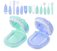 Hohopeti Coffret de Docteur Garçon et Filles 2 Sets Jouets de Dentiste Imitation Médicale Bleu Foncé et Vert Kit Éducatif Ludique pour Jeu de Rôle et Apprentissage de L’Hygiène