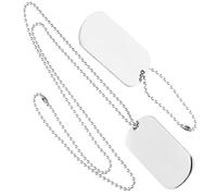 Hohopeti Collier Acier Inoxydable Homme Plaque d'Identité Personnalisable Chaîne Argentée Pendentif Double Plaque Gravure Présent pour Homme Garçon