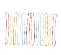 Hohopeti Collier de Perles Fluo - 12 Colliers en Plastique 6 Couleurs Accessoires pour Fête Masquée Carnaval Femme Saint-Patrick Noël Soirée Rétro Années 80 Perles Légères