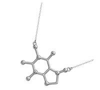 Hohopeti Collier Femme Café Pendentif Molécule Alliage Hypoallergénique Accessoire Créatif pour Amateurs de Chimie et Café