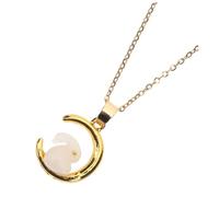 Hohopeti Collier Femme Vintage avec Pendentif Lapin et Lune Chaîne Délicate Alliage Cadeau Élégant pour et Occasions Spéciales