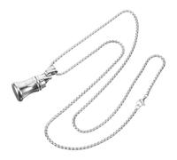 Hohopeti Collier Fiole en Acier Titane Unisexe Pendentif Bouteille de Parfum et Chaîne Carrée Perle Bijou Minimaliste pour Femme Accessoire Mode Polyvalent pour Tenue Quotidienne