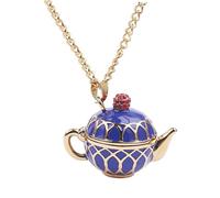 Hohopeti Collier Long Style Émail Glacé avec Pendentif Théière Chaîne Pull Mode Unisexe Accessoire Léger pour Femme