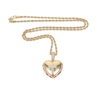 Hohopeti Collier Médaillon Cœur avec Compartiment Photo pour Femmes Pendentif DIY avec Croix Symbolique et Personnalisable Cadeau Souvenir Élégant