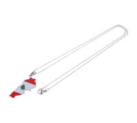Hohopeti Collier Pendentif Drapeau Liban Acier Inoxydable Design Unique et Élégant pour Hommes et Femmes Accessoire Polyvalent pour Toutes Occasions