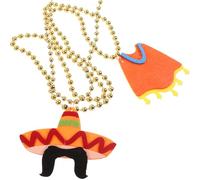 Hohopeti Collier Pendentif Mexicain Fête Cinco De Mayo Et Carnaval, Lot De 2 Colliers Décoratifs Motifs Dessin Animé, Accessoires Pour Soirée à Thème Fiesta, Présent Original