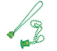 Hohopeti Collier Pendentif Perles Vertes Saint-patrick pour Femmes, Taille Unique, Léger et Confortable, Accessoire de Déguisement Festif pour Soirées et Fêtes, Lot de 2 Set de Pièces