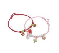 Hohopeti Collier pour Animaux de Compagnie 2 Pcs, Collier Décoratif Petit Chien et Chat, Accessoires Bijoux Couleur Rouge Pastèque et Rose Glace, Taille Réglable pour Chiots et