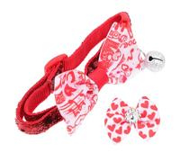 Hohopeti Collier pour Chien Saint-Valentin 2 Pcs Nœud de Costume Décoration de Cou Festive pour Petits Animaux Léger et Confortable Accessoire pour Fêtes et Événements