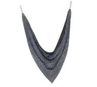 Hohopeti Collier Ras du Cou Triangulaire en Métal Noir à Paillettes, Bijou pour Femmes, Décoration de Cou Élégante, Collier Plastron Court pour Soirée et Événement