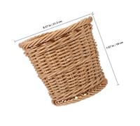 Hohopeti Corbeille à Papier Tressée Ronde en Faux Rotin 20 X 175 CM Petite Poubelle de Salle de Bain Beige Motif Floral Panier de Rangement Solide pour Chambre Cuisine