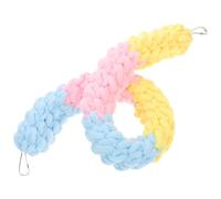 Hohopeti Corde à Grimper pour Écureuils en Coton Tressé Trois Couleurs Jaune Rose Bleu, D’Escalade Mastication pour Cage Intérieure Petits Animaux, Accessoire Ludique pour Lapin