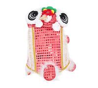 Hohopeti Costume De Lion Dansant Amusant pour Chien 1 Pièce Vêtement De Nouvel an pour Animaux De Compagnie Rouge Confortable Et Adorable pour Les Fêtes Danimaux De Compagnie